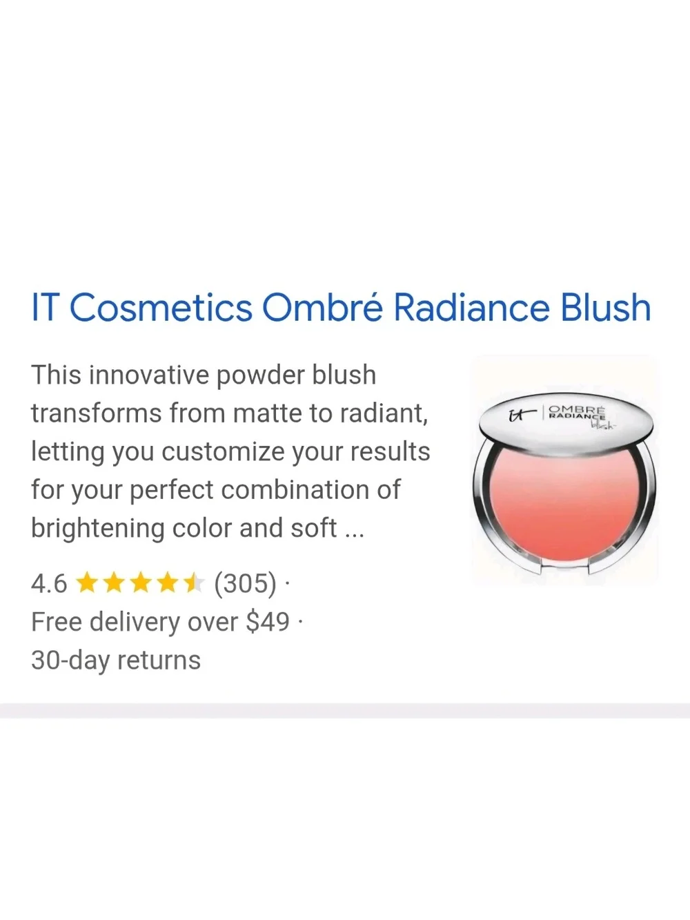 it cosmetics CC+ Radiance Ombre Blush Peach Coral Duo Foudation In Fair & brush